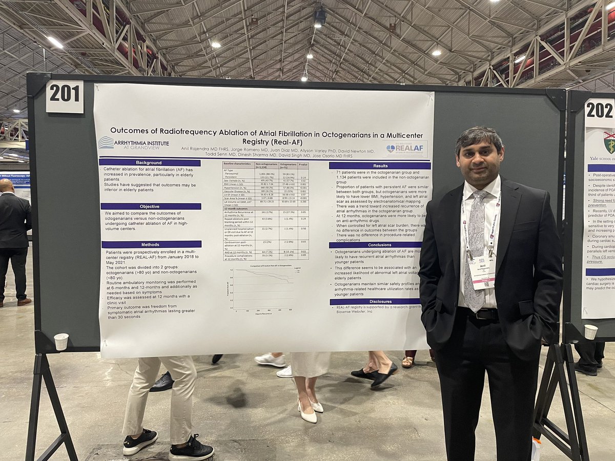 HRCRS_EP's tweet photo. @AnilRajendra1 presenting #RealAFRegistry data on ablation outcomes in octogenarians at #HRS2023 today ✨ @josoriomd @JorgeERomeroMD @BiosenseWebster https://t.co/mwW2uZFlFq