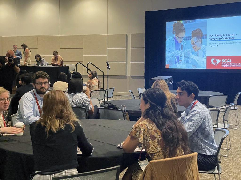 Our new Ready to Launch – Careers in Cardiology program is underway here at #SCAI2023. Developed by our #DEI committee, this initative introduces future physicians to the field of #InterventionalCardiology. <a href="/tristonsmithmd/">Triston B.B.J. Smith MD MGM FSCAI</a>  <a href="/JCigarroaMD/">Joaquin E. Cigarroa MD FACC MSCAI</a>