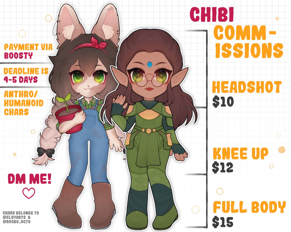 kogu_soft's tweet photo. I'm opening chibi commissions again ( ´ ∀ `)ノ～ ♡
━━━━━━━━━☆
headshot      $10
knee up         $12
full body        $15
━━━━━━━━━☆
payment via Boosty
deadline is 4-5 days
━━━━━━━━━☆
humanoid/anthro/furry chars are ok!!

DM me ♡ https://t.co/fLrMkjeau5