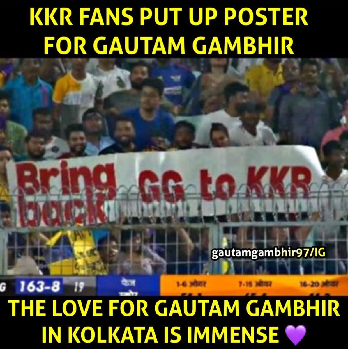 Prashantw15's tweet photo. #KKRvsLSG 
#BringGGToKKR https://t.co/NzSLIBGpUI