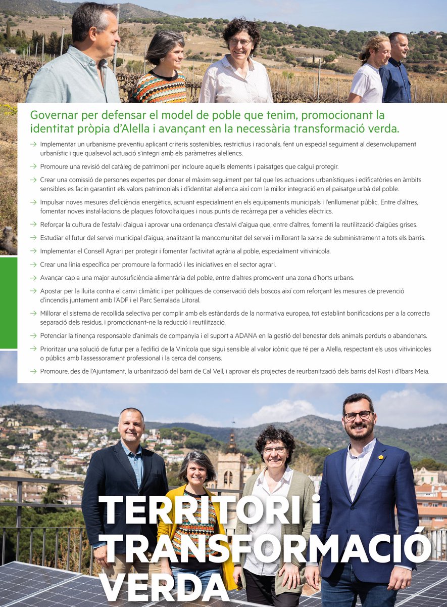 ✨Territori i transformació verda✨

Les nostres propostes per Alella 2023 - 2027:

👉Governar per defensar el model de poble que tenim, promocionant la identitat pròpia d’Alella i avançant en la necessària transformació verda.

#SomAlella #Alella2023 #FemRepublicà #Alella