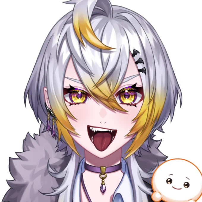 舌出し(正面)やっとできた! 難し〜! #Live2D #Live2DWIP #VTuber