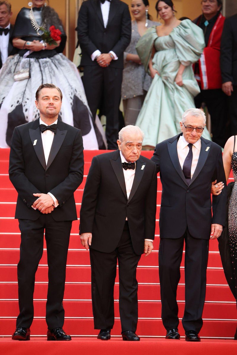 filmstofilms_'s tweet image. Martin Scorsese, Robert De Niro and Leonardo DiCaprio attend the “KILLERS OF THE FLOWER MOON” red carpet premiere at Cannes film festival.