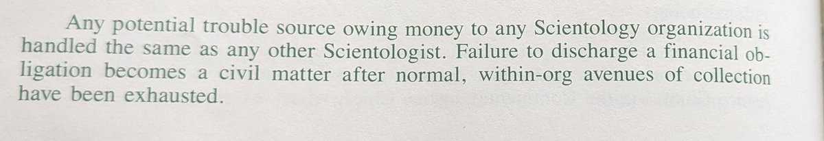 AnonLethal's tweet photo. So another #scientology hypocrisy 
It's a #suppressive act to being a civil suit against any Scientology organisation or scientologists but if you owe money to scientology organisation and fail to pay them, they will start a civil case suit against you to reclaim that money. https://t.co/GroK9BV0D6