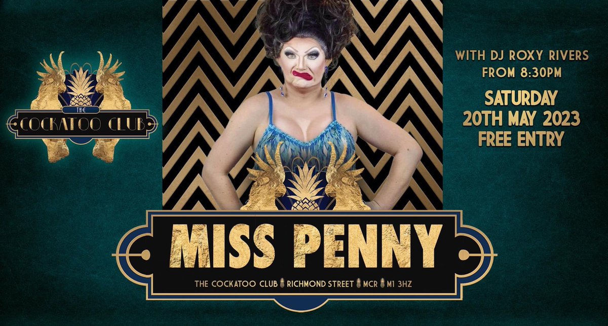 Cocktails & Cabaret with @MissPennyDQ Tonight from 21:00 Hosted by Roxy Rivers Entry is free. You can book a table by messaging us through Facebook. All cocktails 2 for £12 until 21:00. 🍸