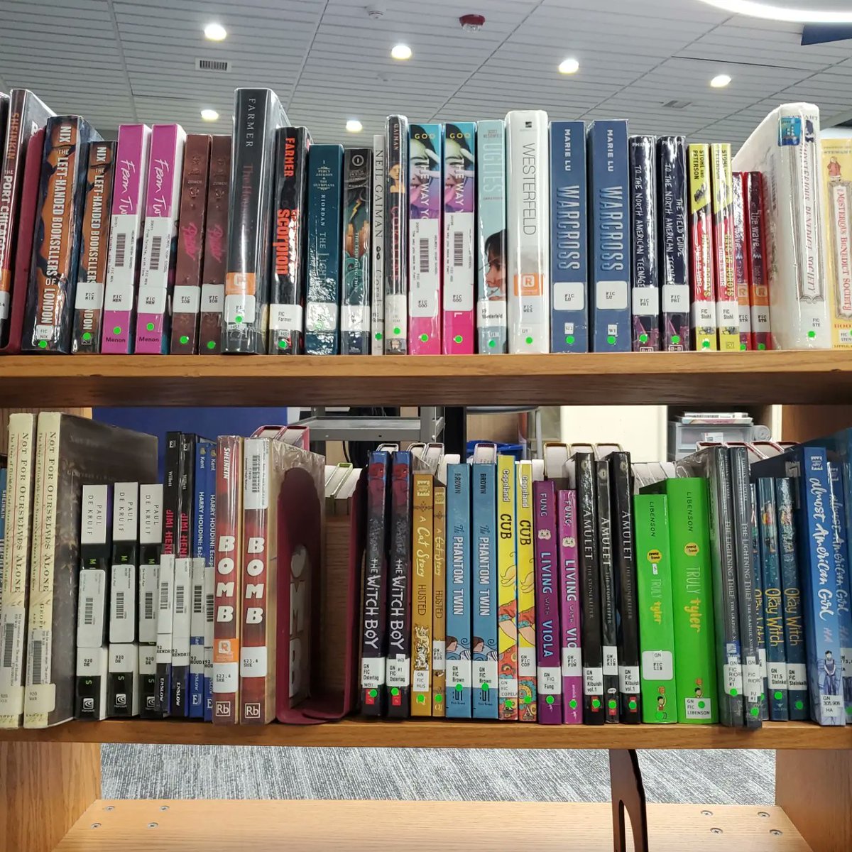 Got to have a TON of fun helping an ELA pal set up Buddy Reading for her 7th gr's final book clubs of the year last week! Pulled all sorts of awesome titles we have multi copies of, got to do some book talking, ended up checking out 25 books across 3 class periods.