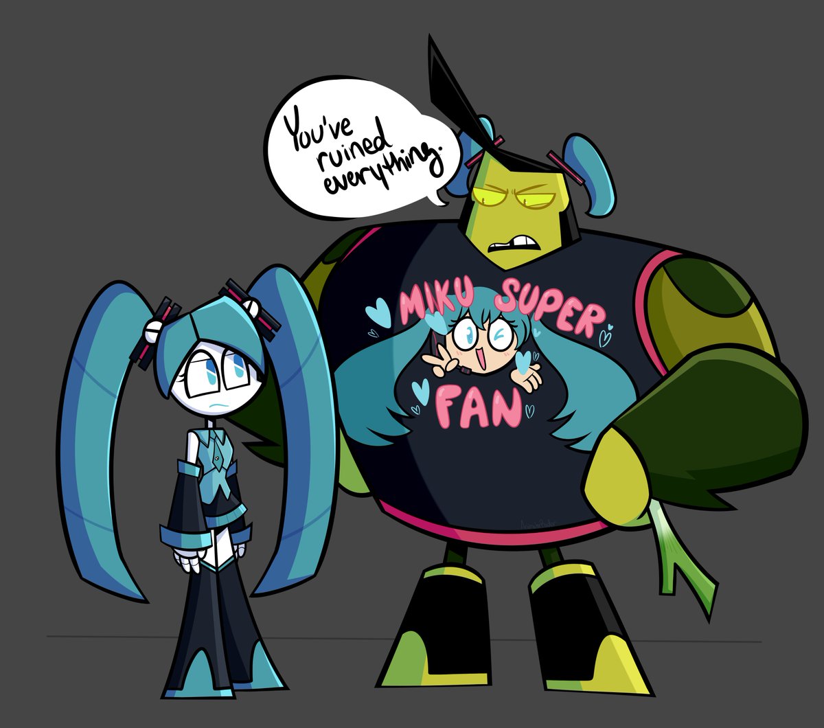 Smytus immediately threw out all of his Miku merch.

#mlaatr #mylifeasateenagerobot #artist #HatsuneMiku