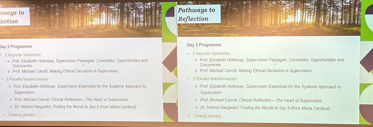 Just finished attending an excellent two-day conference on clinical supervision @DCU @DCUSNPCH  Wonderful Speakers & Workshops...Really enjoyable and well-organised; learned so much...Thanks All #TherapyTwitter #TherapistsConnect