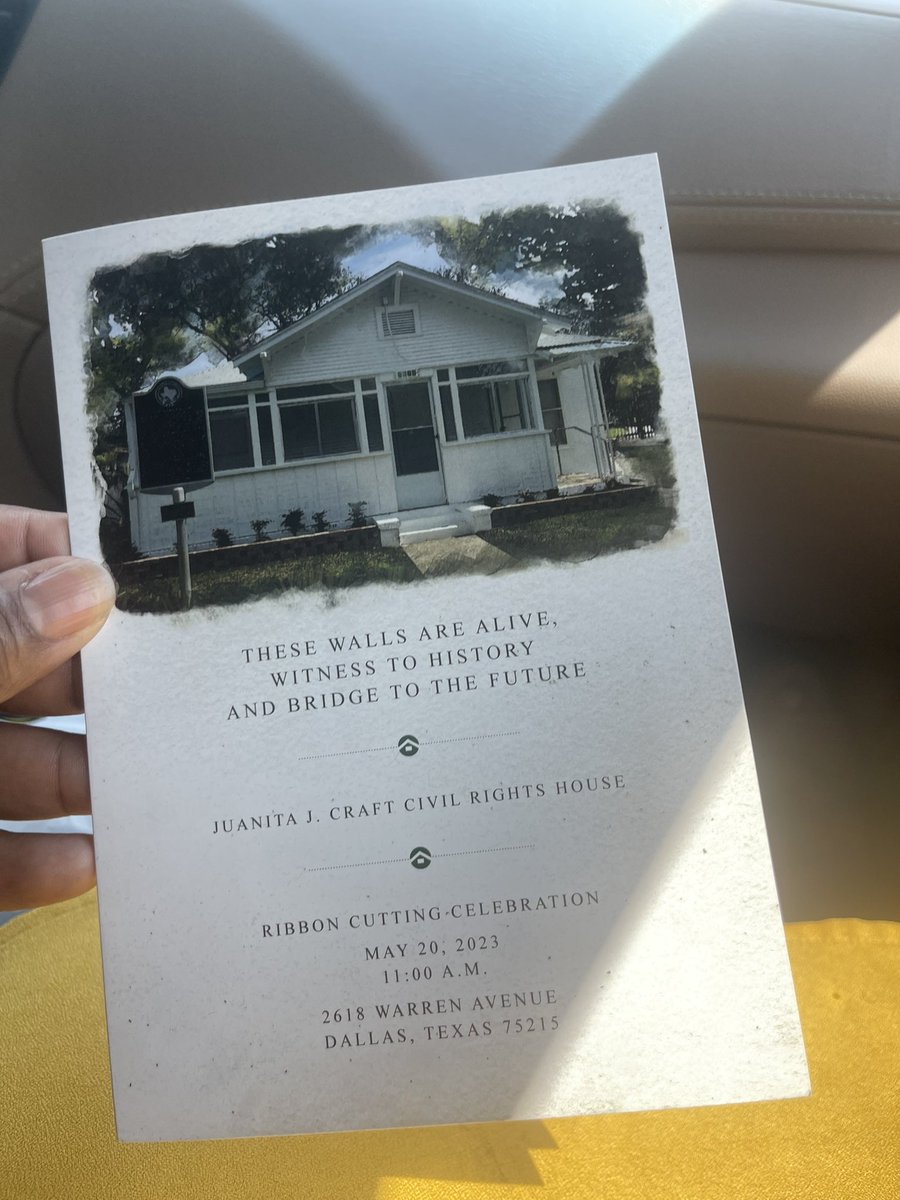 inspireakid's tweet photo. Today we celebrate the opening ceremony of the Juanita J. Craft Civil Rights House. @CityOfDallas @JLDallas @dallasschools https://t.co/6BTDTVinZg