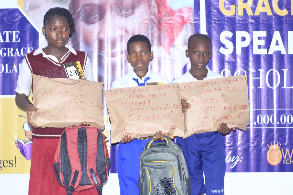 MGP_Culture's tweet photo. To God Be The Gloooooooraaaay!
The MiMBLE Spelling Bee &amp; 'Let Grace Speak Scholarship 2.0' was such a hooge Success and we can't Thank God Enough for this amazing turn of events.
'#150,000.00' wisely and greatly spent on children education.
#EducationForAll 
#LearningMiMBLE
#Care https://t.co/S2rGw3B4Ni