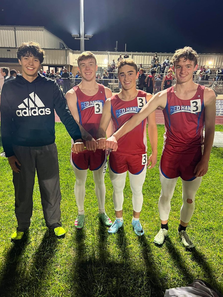 usd415's tweet image. And the 2023 regional track meet is a wrap with the boys 4x400 relay team of Felix McCartney, Connor Kettler, Ashton Rockey, and Riley Gibbs placing second and earning a trip to State in Wichita next week.

#HHSRedHawks