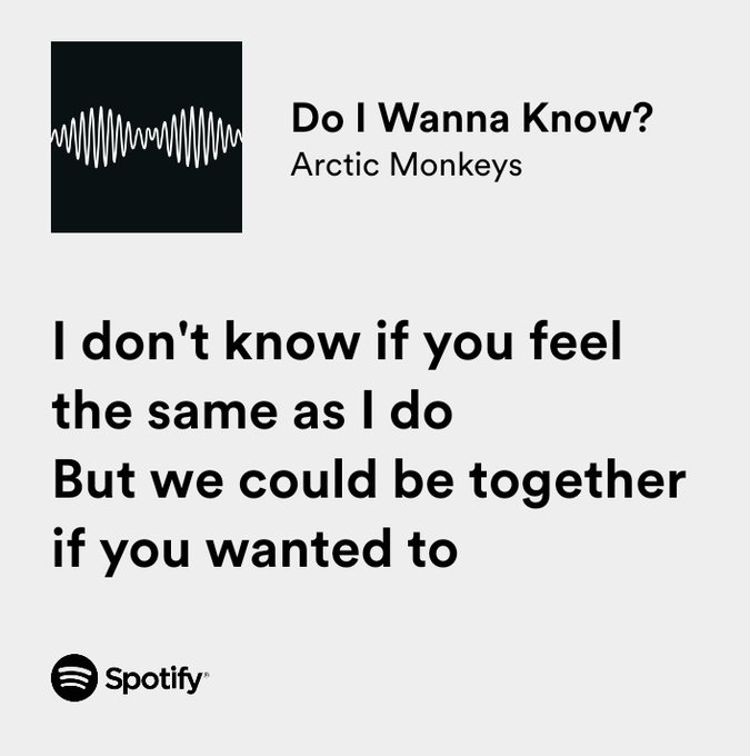 thesadbaby's tweet photo. arctic monkeys / do i wanna know? https://t.co/qHYrMIyTLn