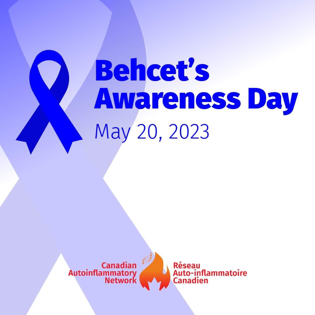 Today is Behcets’ Awareness Day. 

Behçet's Disease is an autoinflammatory disorder caused by multiples genes that causes inflammation of blood vessels, recurrent oral and genital ulcers, and uveitis.

Learn more and connect at behcetscanada.com and vasculitis.ca.