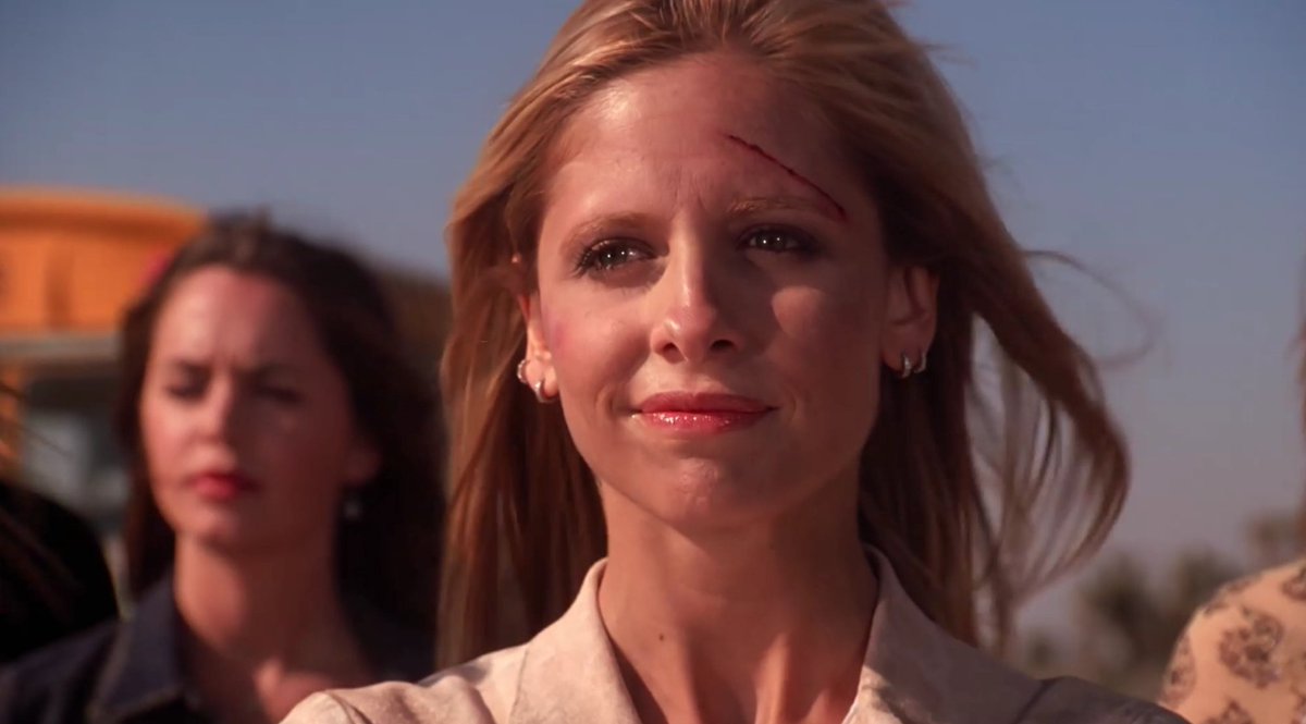slayerfestx98's tweet image. 20 years ago today in Buffy history, our slayer realized she was gonna win, had Willow turn all the potentials into official slayers, told Spike she loved him, closed the Hellmouth, and for the first time ever got to look at the road ahead - and the series finale &quot;Chosen&quot; aired