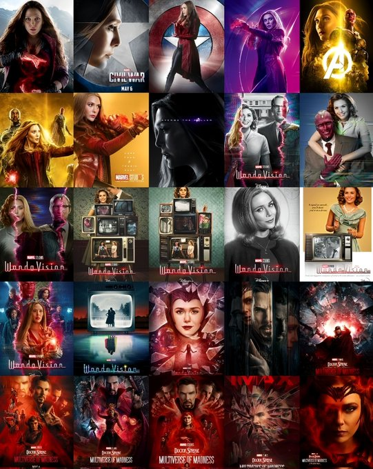 CovenofChaoss's tweet photo. All the posters featuring Wanda Maximoff aka Scarlet Witch https://t.co/8RHUkC4QSB
