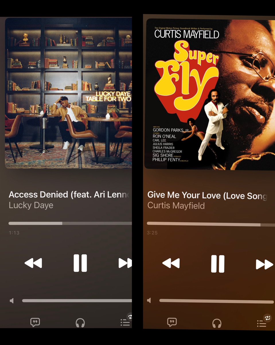 ➡️ Lucky Daye & Ari Lennox on the ‘Access Denied’ song.

➡️ Sampling Curtis Mayfield’s song “Give Me Your Love”, is genius! 

I love when a song is unique, even with an inserted sample. 

🎶: #AriLennox - #LuckyDaye - #CurtisMayfield