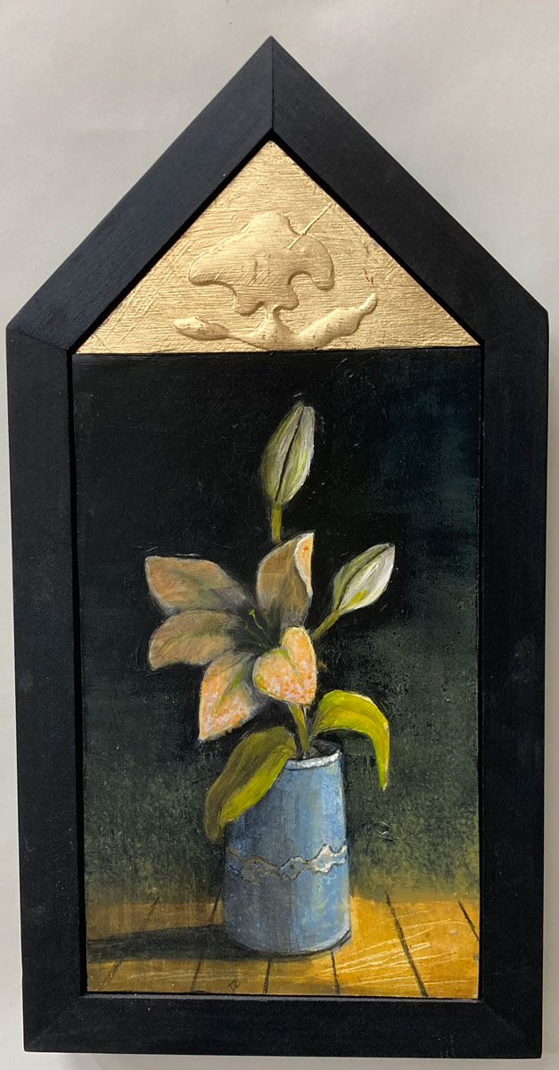 WestEndGallery_'s tweet photo. NEW! "From the Memory Garden" 17.5x8.5 oil and gold leaf painting by Treacy Ziegler. View more online: https://t.co/EnvxUbI87U
*Painting currently available for purchase.
#explorecorning #paintingoftheday #artworkoftheday #goldleaf #stilllife #flower #floralart #floralpainting #fineart #oilpainting