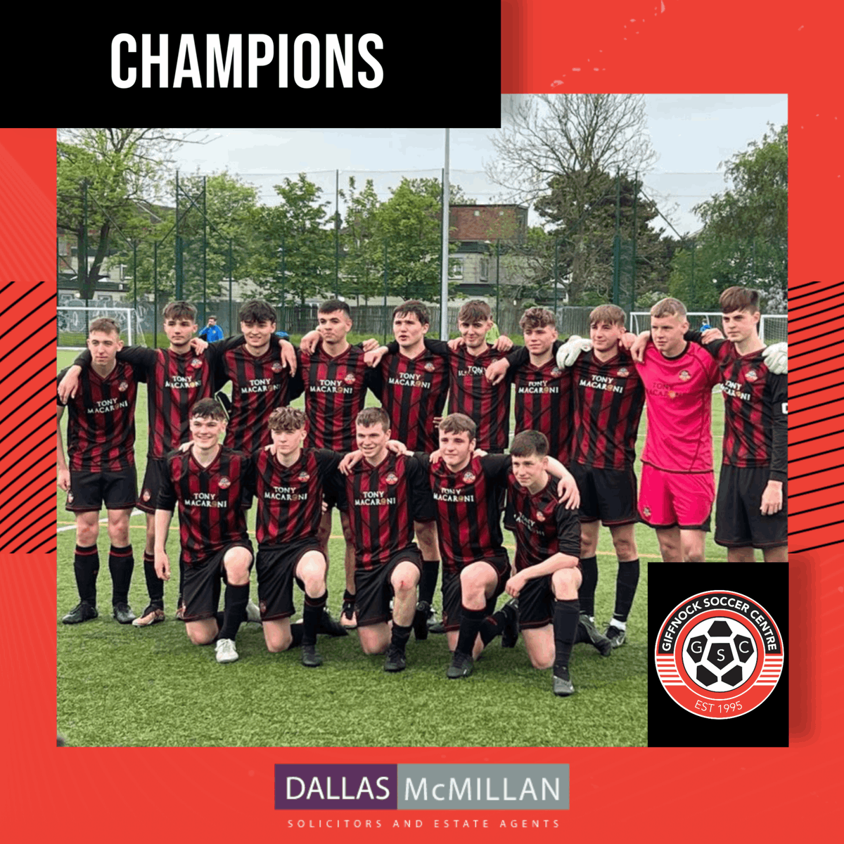 𝗖𝗛𝗔𝗠𝗣𝗜𝗢𝗡𝗦 🔴⚽⚫ 

After a long, hard season including a run to the Scottish Cup semi-finals, our 2005s have won the league on the final day! A superb 2-1 victory today against title rivals Hillwood clinched it.

Well done to the players and coaches 👏