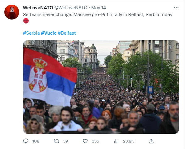predragpetrovic's tweet photo. Ovaj NATOfil se malo pogubio #Serbia #Belgrade #Belfast https://t.co/sXo2GiBJ3H