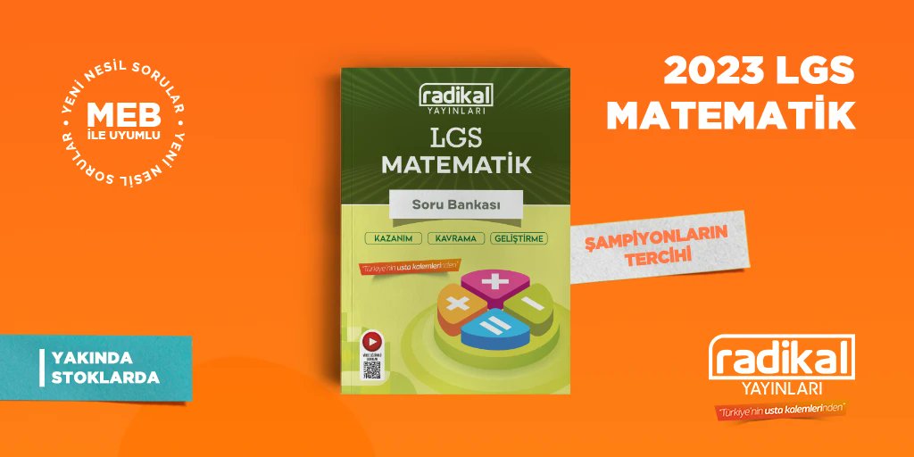 Şampiyon adaylarına özel olarak hazırlanmış bu soru bankası sizi hedeflerinize ulaştıracak. 👍

Radikal Yayınları'ndan LGS Matematik soru bankası size matematiği sevdirecek.

#radikalyayınları