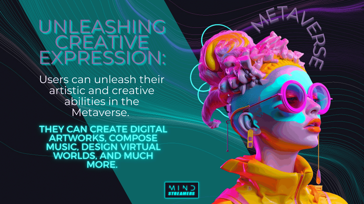 mindstreamers's tweet photo. Unleash your creativity in the Metaverse!
Discover a realm where artistic expression knows no bounds. Create stunning digital artworks, compose soul-stirring music, design captivating virtual worlds, and unlock endless possibilities for your imagination!
#Metaversecreativity https://t.co/JoE11hd5KY