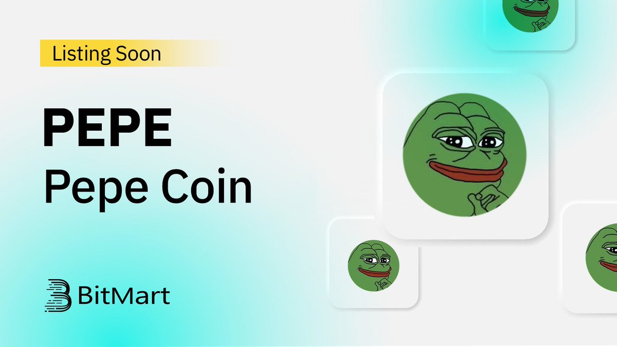 BitMart (@bitmartexchange) on Twitter photo ✨Upcoming New Listing✨
🤩#BitMart will list Pepe Coin (PEPE) <a href="/Pepecoin_BSC2/">@Pepecoin_BSC2</a> soon!
Follow our official announcement for more details!
Share in the comments what you like about this project! ⬇️
#PEPEBitMartListing ✨Upcoming New Listing✨
🤩#BitMart will list Pepe Coin (PEPE) <a href="/Pepecoin_BSC2/">@Pepecoin_BSC2</a> soon!
Follow our official announcement for more details!
Share in the comments what you like about this project! ⬇️
#PEPEBitMartListing