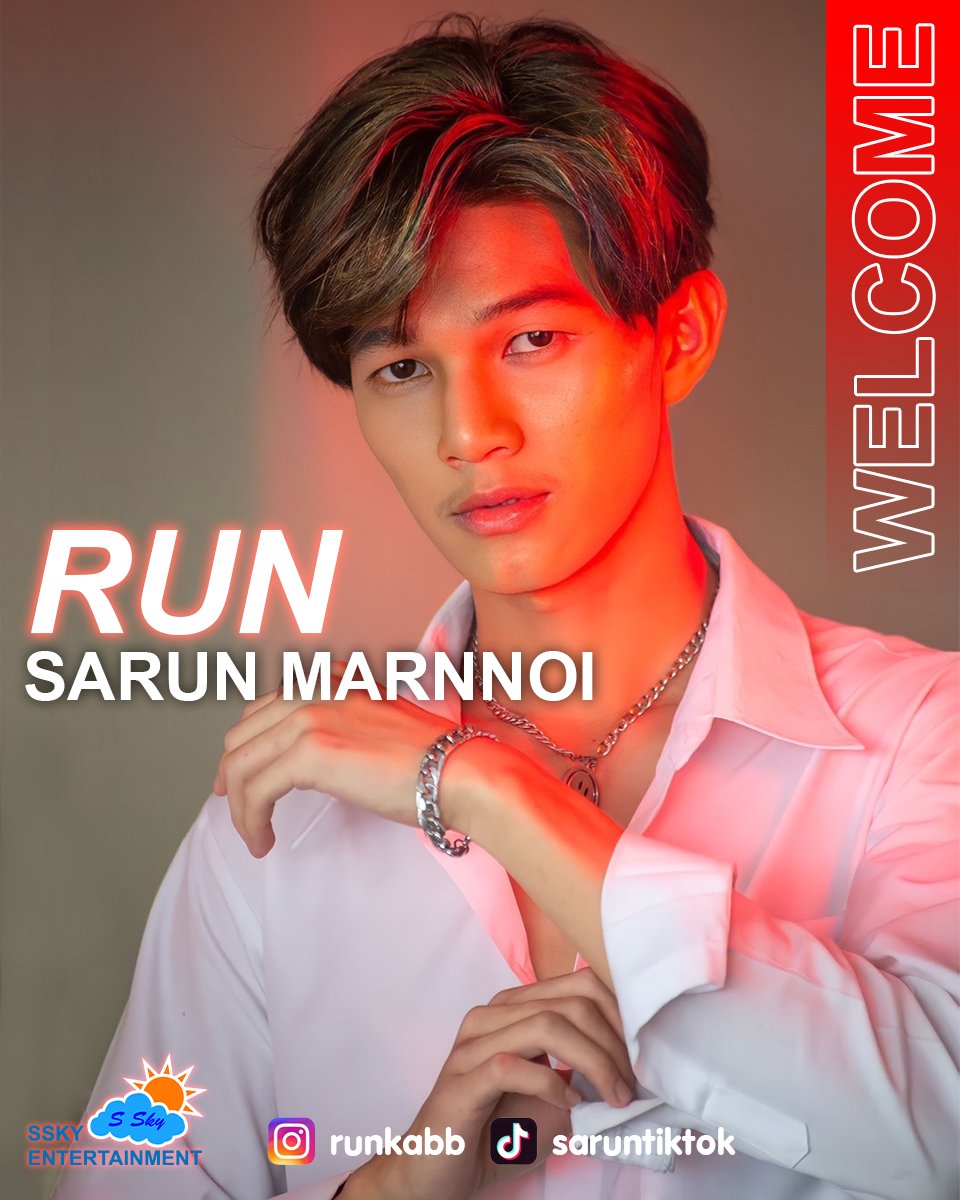 SSkyCompany's tweet photo. Welcome
ศรัณย์ มานน้อย
ชื่อเล่น รัน
IG : runkabb
TikTok : saruntiktok
#RunSarun #SSkyEnt https://t.co/zjAqG7070q