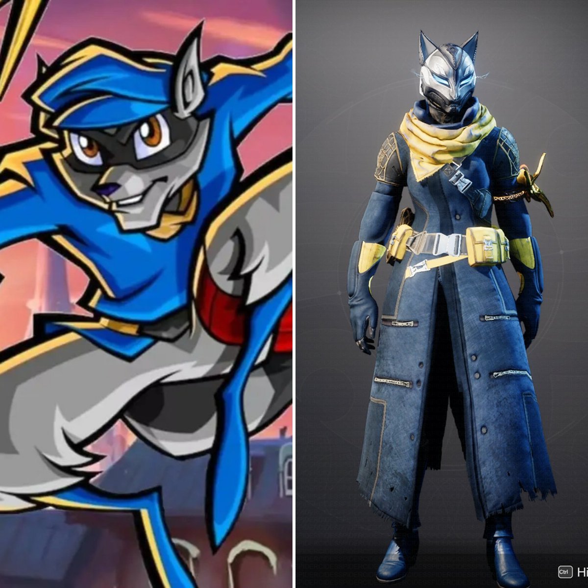 Sly Cooper. #Destiny2 #Bungie #Gaming #ThreadsOfLight #DestinyFashion

Not an easy transmog but someone had requested it and I figured why not. 🫡

Check out the transmog details below in the thread. 👇