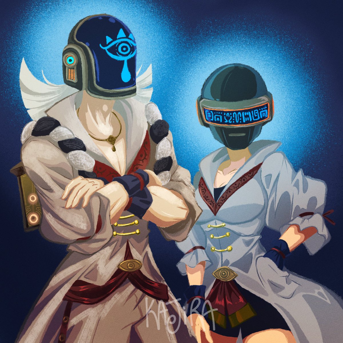 #Zelda x Daft Punk fanart from awhile back starring Robbie and Purah