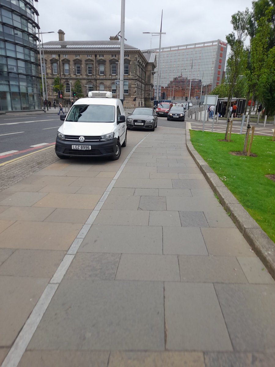 Why is this acceptable? 

Spaces meant for pedestrians and bikes over run with cars.

Can you imagine the uproar if I parked my bike in the middle of the road🫤