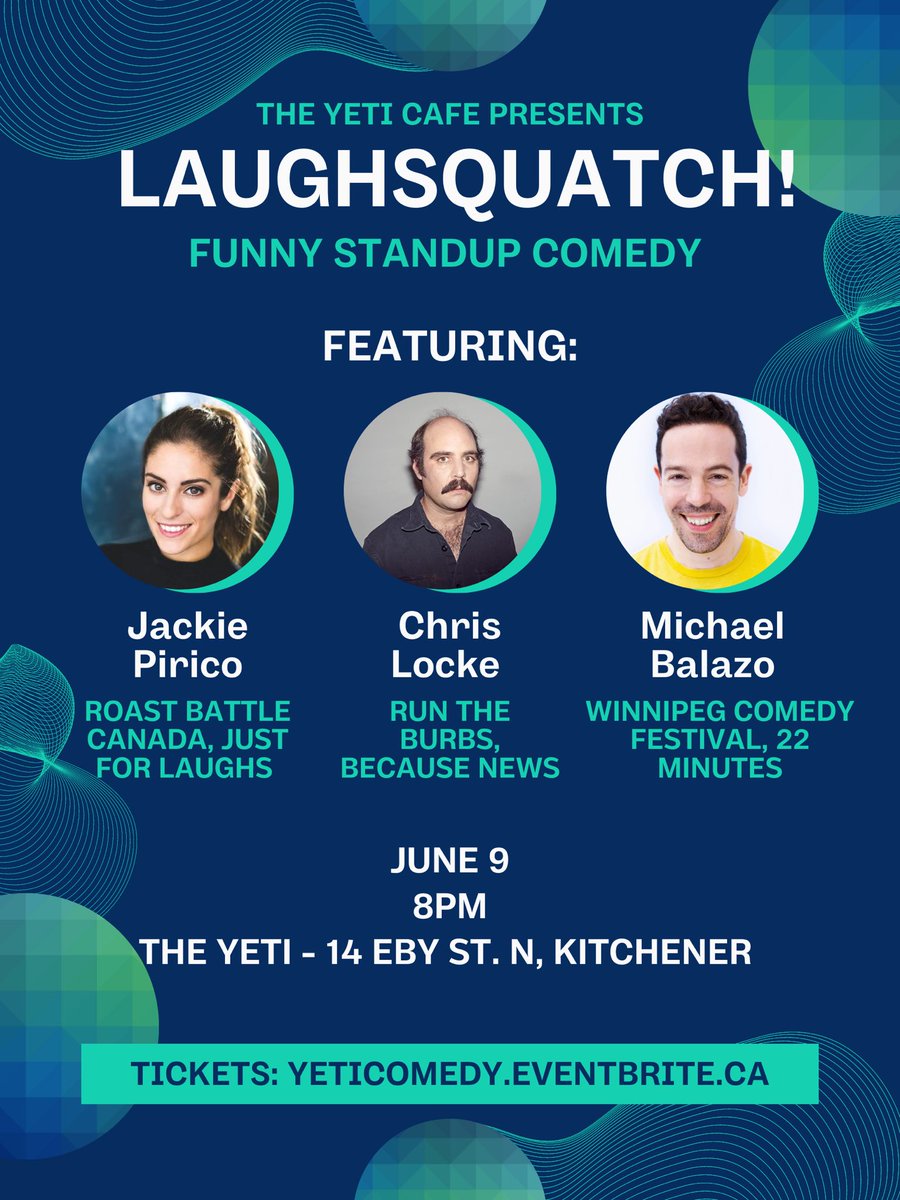 Whoa. HUGE show heading to The Yeti in Kitchener on June 9!

It won’t be too serious.

Tickets: eventbrite.ca/e/laughsquatch…