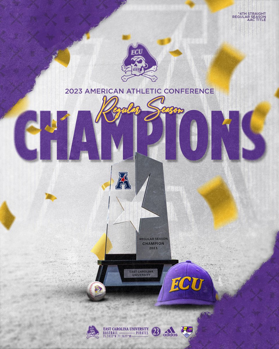 For the 4th straight season… We are the AAC Regular Season Champs⚾️🏆 @American_Conf | @American_BSB