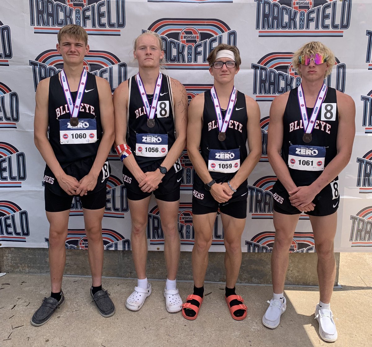 Mason Phillips, Alex Labrier, Houston Parker, and Jadon Weaver are all ALL-STATE in the 4x800m relay finishing in 8th place with a time of 8:31!🏆