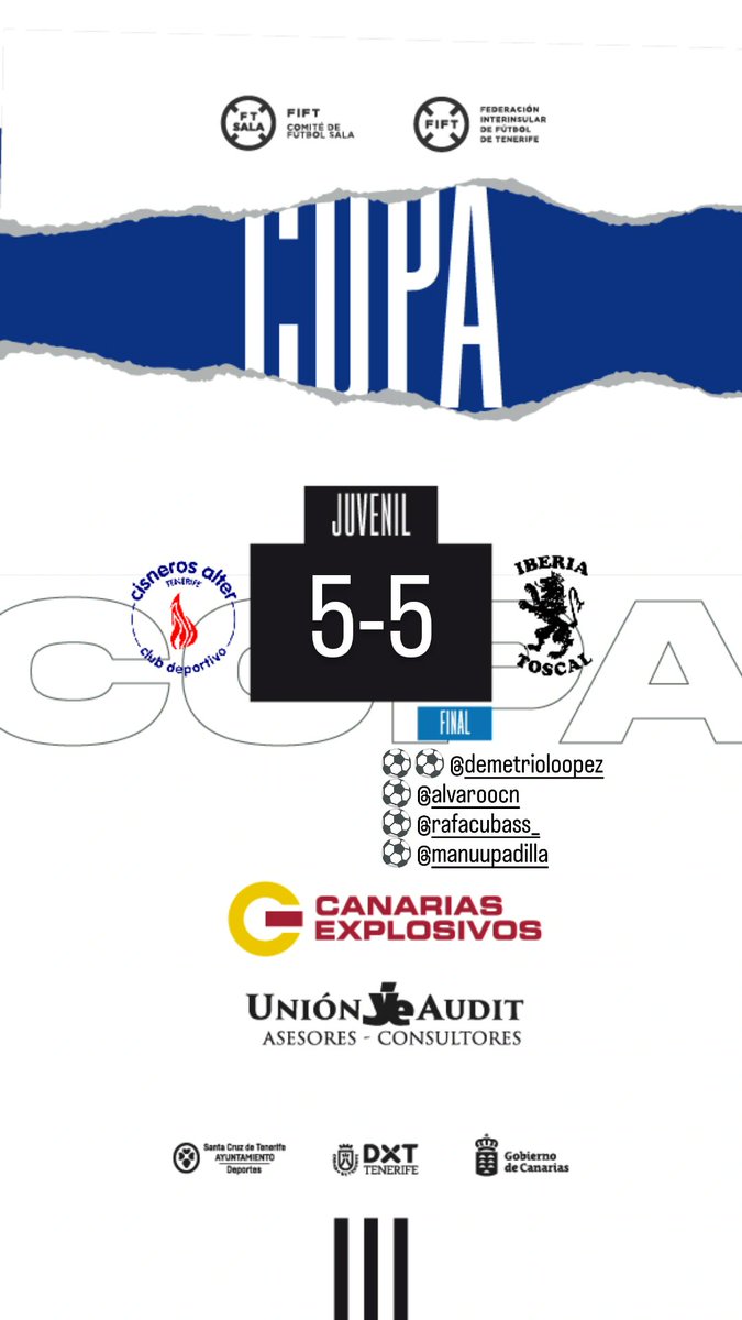 IberiaToscal's tweet photo. JUVENIL | ⌚ FINAL

Cisneros Alter 5-5 Iberia Toscal

⚽ Demetrio (2), Álvaro, Rafa y Manu. https://t.co/XbXkoBeZpv