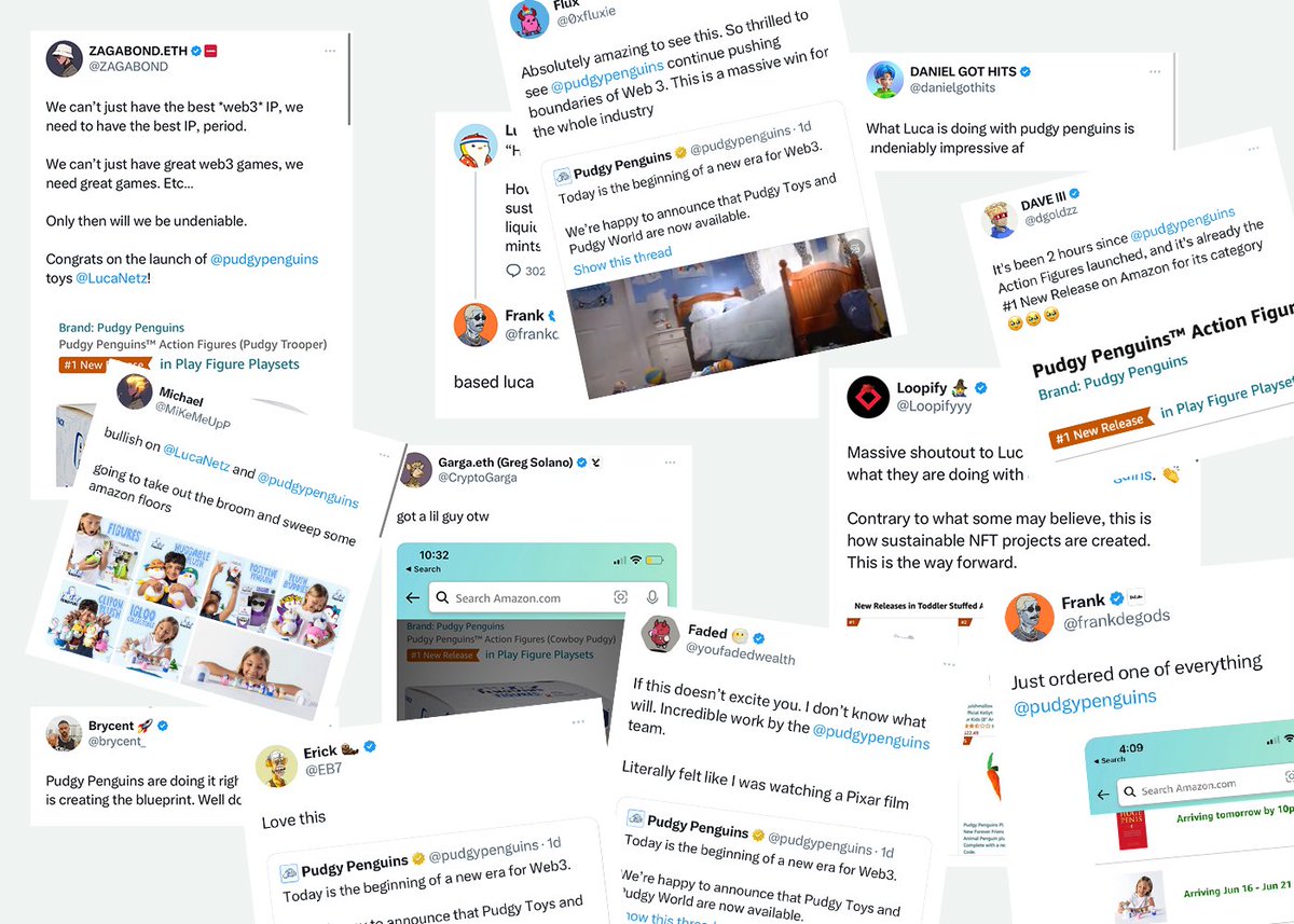 waleswoosh's tweet photo. I love how the entire Web3 community has come together to support and celebrate the success of Pudgy Penguins.

We give scammers and bad actors way too much attention, we need to highlight the builders in Web3 more.

The last 48 hours have made me bullish on the NFT space again. https://t.co/JLnsNE3Kc7