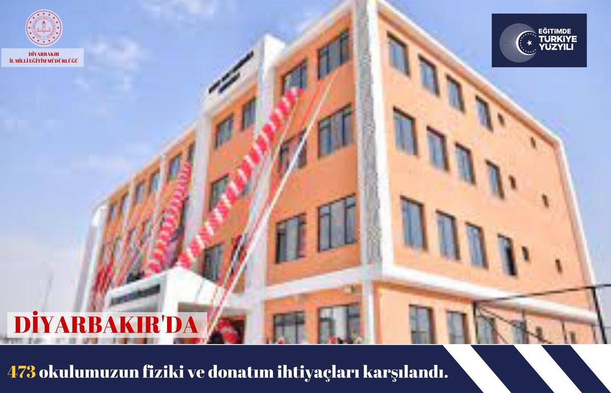 Diyarbakır İl Millî Eğitim Müdürlüğü (@diyarbakirmem) on Twitter photo 💫 Diyarbakır'da, 4️⃣7️⃣3️⃣ okulumuzun fiziki ve donatım ihtiyaçları karşılandı.
#EğitimdeTürkiyeYüzyılı
<a href="/tcmeb/">Millî Eğitim Bakanlığı</a>
<a href="/prof_mahmutozer/">Mahmut Özer</a>
<a href="/Murat4Kucukali/">Murat Küçükali</a> 💫 Diyarbakır'da, 4️⃣7️⃣3️⃣ okulumuzun fiziki ve donatım ihtiyaçları karşılandı.
#EğitimdeTürkiyeYüzyılı
<a href="/tcmeb/">Millî Eğitim Bakanlığı</a>
<a href="/prof_mahmutozer/">Mahmut Özer</a>
<a href="/Murat4Kucukali/">Murat Küçükali</a>