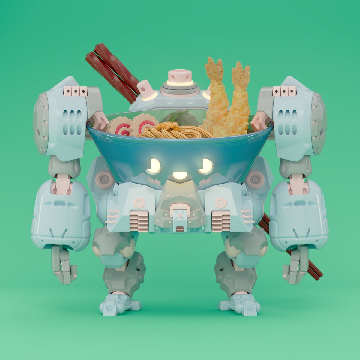 The <a href="/RoboRamenNFT/">ROBO RAMEN</a>  Art Appreciation Post 🍜 RR #1406

Check how clean this little guy is. For me, the colours create a feeling of being centred &amp; calm. 

My favourite element - The bowl 🍜

Don't join looking to make a quick buck, it's all about collecting at RR.
