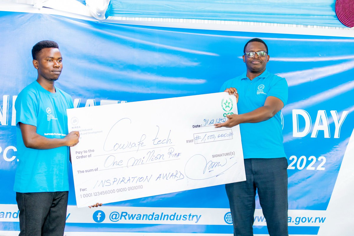 BoscoYumvuhore's tweet image. Being inspired by @olivikam and Awarded with #inspiration award in the #innovate for cow #biohackthon @RwandaIndustry  was a big starting point for #AgroTAG Ltd with the #Cowsafetech project Aimed at   monitoring cattle daily health parameters by connecting Farmer-Vet and cattle