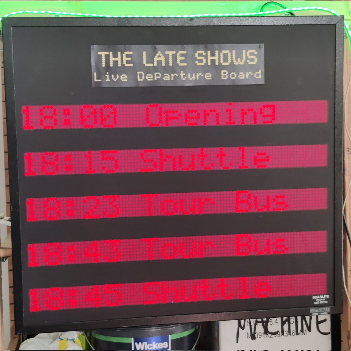 IainYarnall's tweet photo. In case you're travelling by bus, we have a departure board showing @TheLateShows bus times from @balticgateshead. https://t.co/cnC5ChuPVB