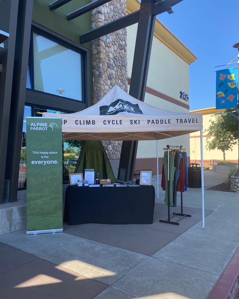 Hey Folsom, CA!! We’re hanging out at the @rei TODAY (May 20th) from 10-3! 🎉 

Come say hi, try on some clothes, and check out what’s coming next year 👀 

#AlpineParrot #APatREI