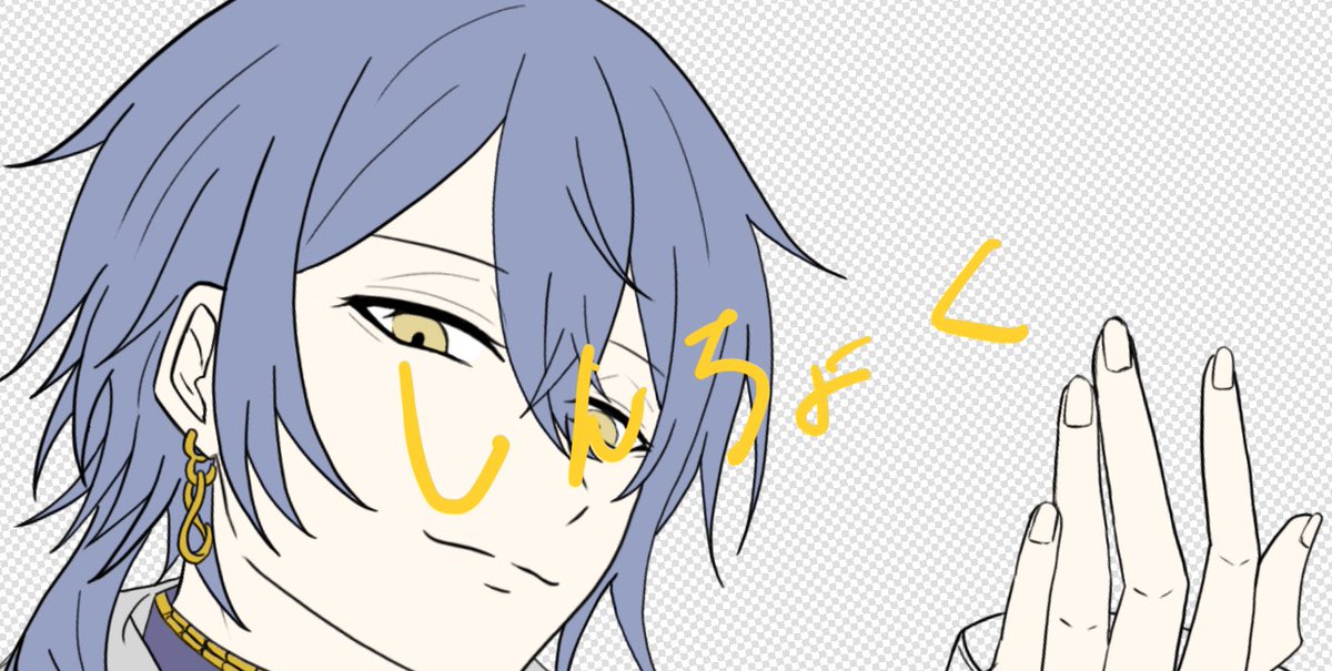 1boy male focus solo yellow eyes blue hair earrings jewelry  illustration images