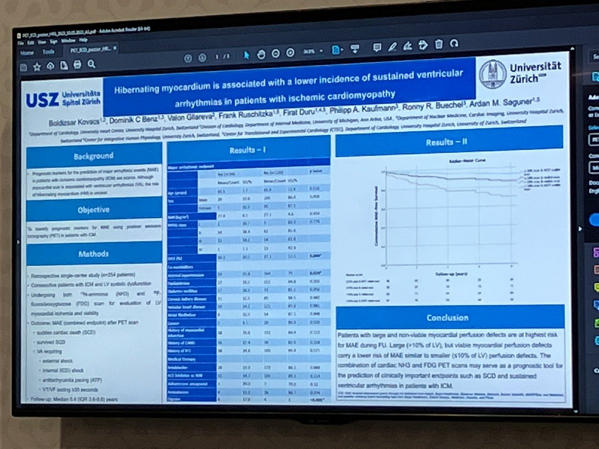 Very proud of @BoldiKovacsMD and @domcbenz for drafting our fascinating work on hibernating myocardium and arrhythmic events. Congratulations for this fantastic talk #HRS2023 #thinkPET