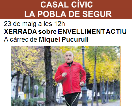 Pucurull's tweet photo. Serà un plaer parlar de com tractar d’envellir bé. Dimarts a les 12h al  Casal Cívic de la Pobla de Segur. https://t.co/VDiT5UkDEm