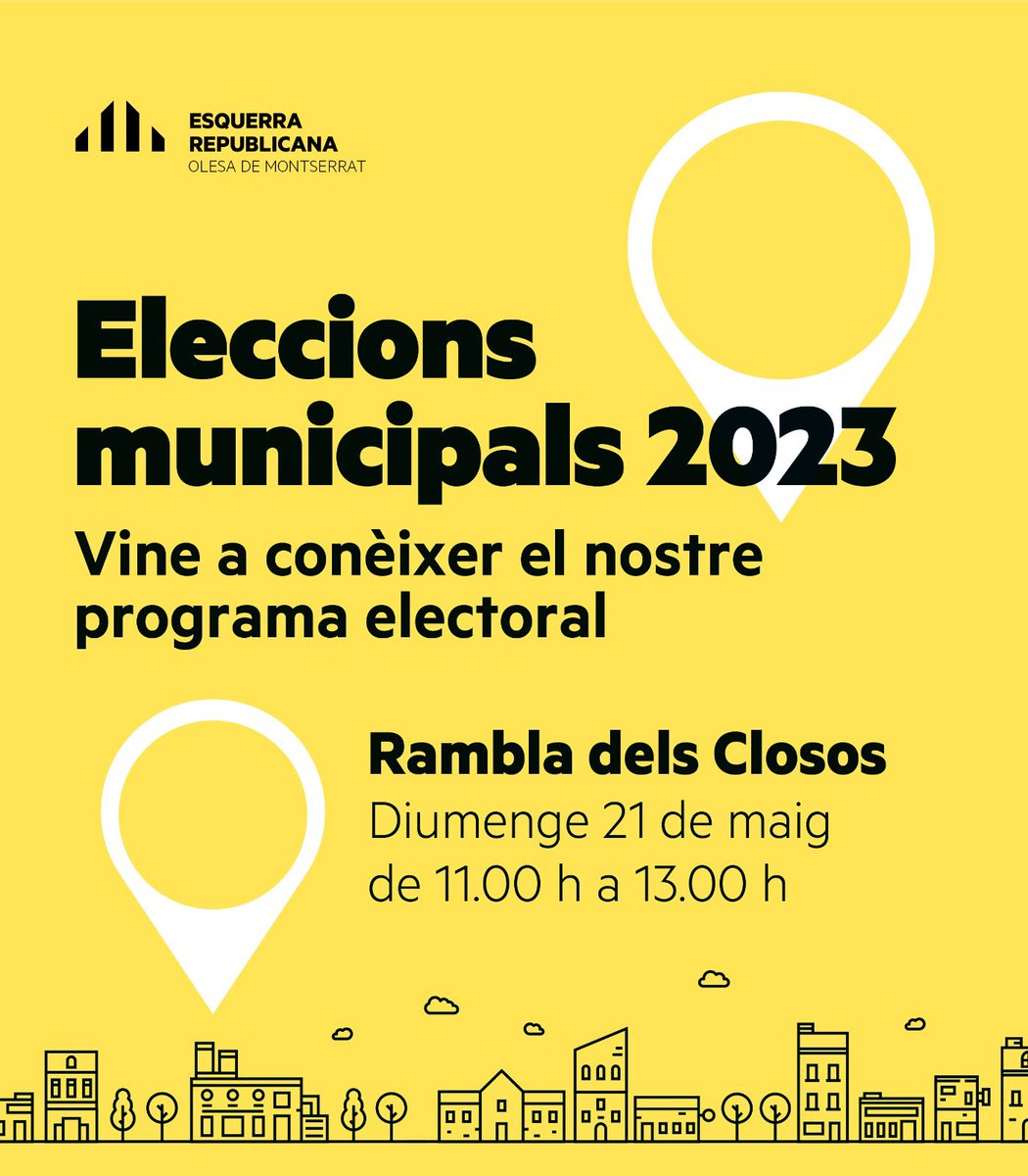 esquerraolesa's tweet photo. Vols saber perquè tenim el millor projecte per Olesa? 
Diumenge  de 11h a 13h ens veiem a la Rambla dels Closos per parlar de programa electoral. https://t.co/uJmMqIS56g