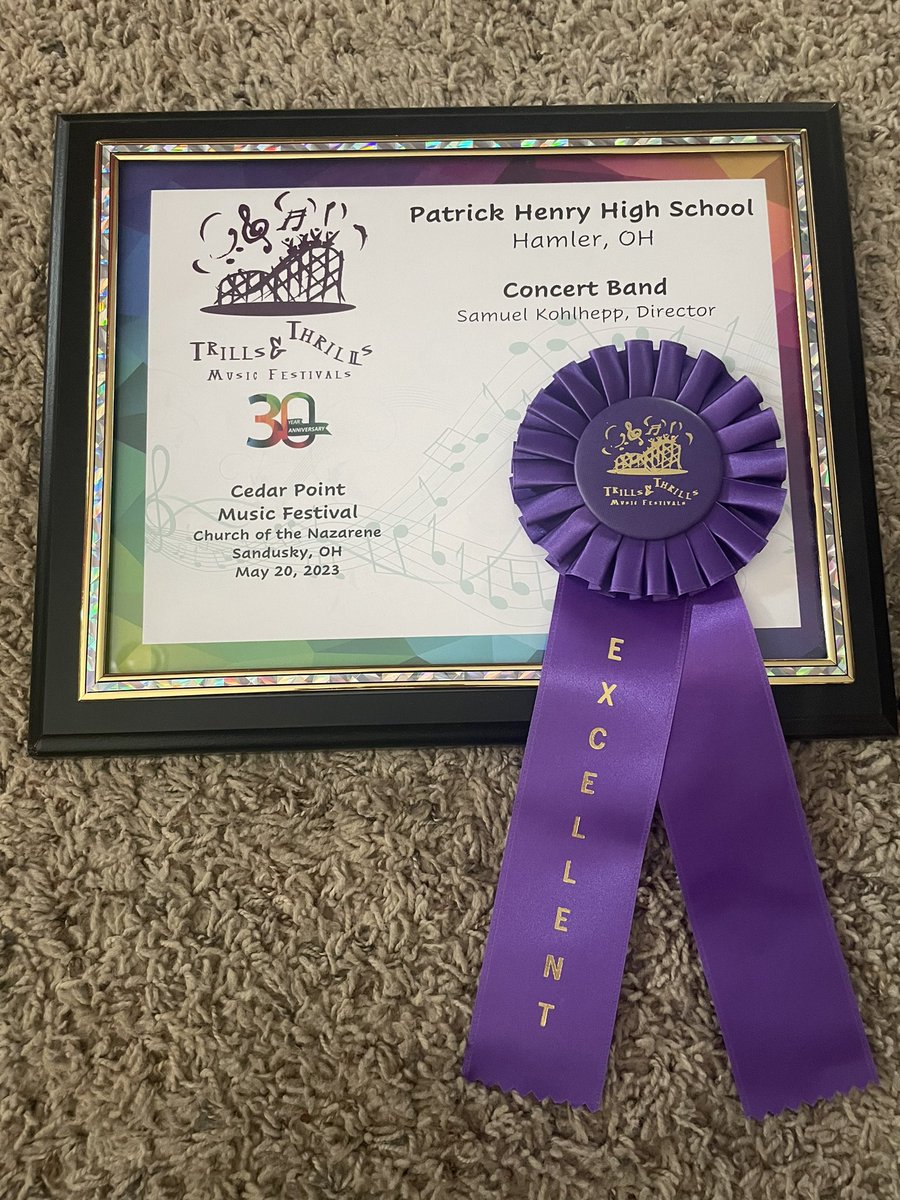AllisonGerken's tweet image. The Patrick Henry High School band and choir participated in the @cedarpoint Trills and Thrills Music Festival this morning.  The band received an Excellent rating and the choir received a Superior rating!  #musicmatters #phstrong @PHPatriotMusic
