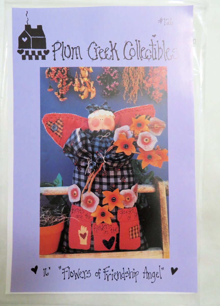 Plum Creek Collectibles -Flowers of Friendship Angel - Vintage Pattern - Christmas Angel - #126 -Uncut Out of Print tuppu.net/1e2df91c #Etsy #VintageKMMSDelights #OutOfPrint