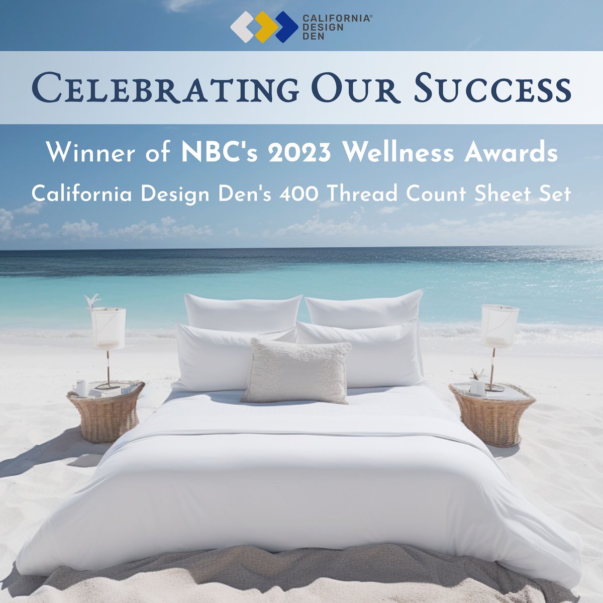 california_den's tweet photo. We're honored to have been recognized as a Winner in NBC's 2023 Wellness Awards. 
Thanks @NBCNews for this recognition 

Experience the ultimate in comfort and luxury with California Design Den's Award-Winning 400 Thread Count Sheet Set!

Check this out:
https://t.co/wIVLvyBY2G https://t.co/ghTnbTyM68