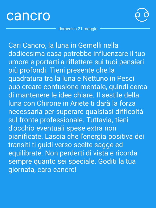 Ciao cancro!