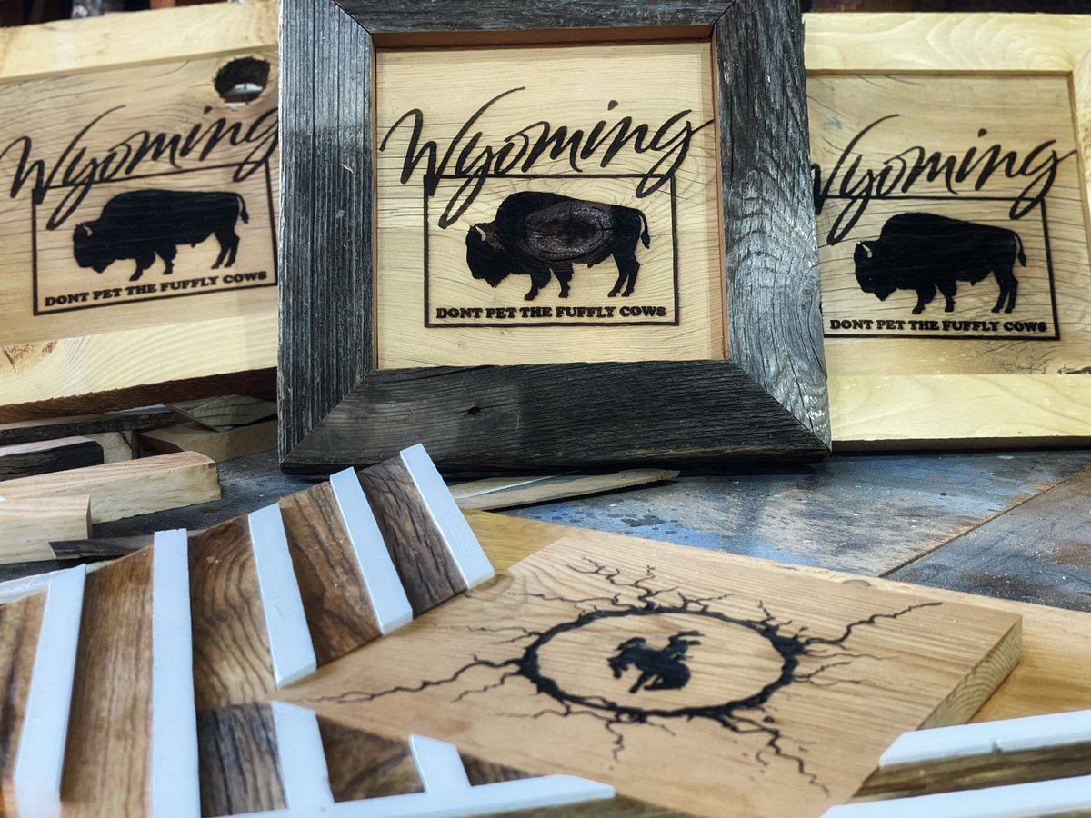 JohnQapplegate's tweet photo. Coming Soon, if I can only get better organized, a few fun pieces from the shop.   “ don’t pet the fluffy cows”

#wyoming #nature #yellowstonenationalpark #yellowstone #montana #jacksonhole #travel #mountains #naturephotography #photography #grandtetonnationalpark #nationalpark https://t.co/XcxezrQBdB