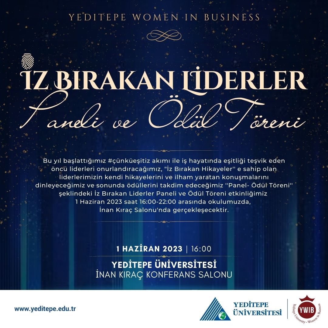 ✨ 1 Haziran'da İz Bırakanlar Ödül Töreni'nde buluşuyoruz! 

📣İş dünyasında iz bırakanları kutlayacağımız, yeni ilham kaynakları bulacağımız ve güçlü bağlantılar kuracağımız unutulmaz bir geceye için hazır mısınız? 

Detaylı bilgileri ve etkinlik programını yakında paylaşacağız